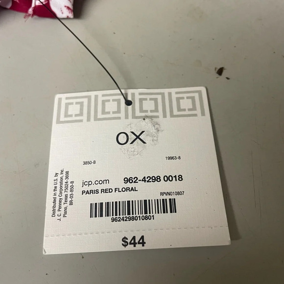 NWT Liz clairbourne woman size OX red&white top - Picture 6 of 7